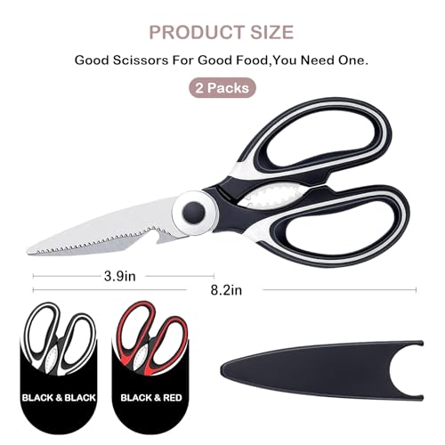 Kitchen Shears,Multifunctional Heavy Duty Kitchen Scissors - Ultra Sharp Stainless Steel Shears for Chicken, Poultry, Meat,Fish, Vegetables and BBQ